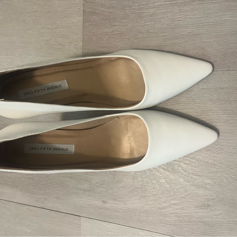 Saks Fifth Avenue Women's Cream Flats